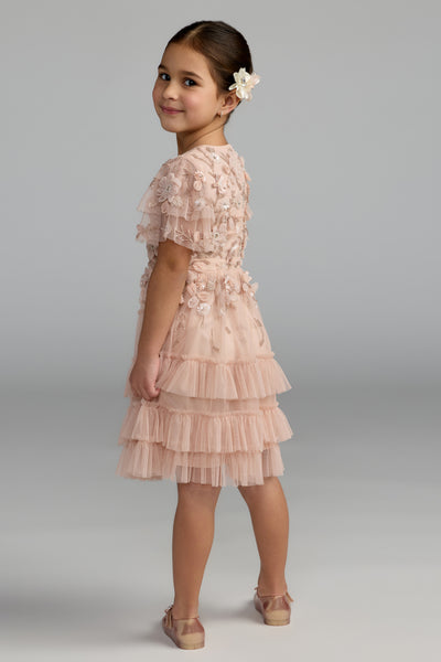 Mac Duggal Girls Embellished Tulle Flower Girl Dress