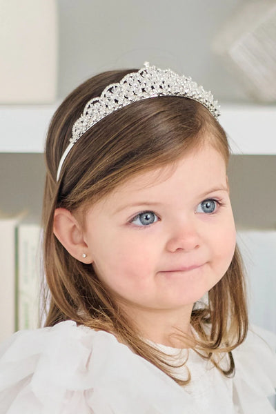 Silver Rhinestone Tiara Headband for Girls