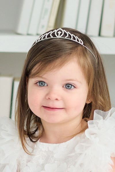 Silver Rhinestone Tiara Headband for Girls