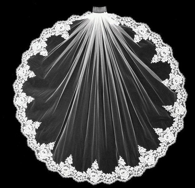 French Alencon Lace Veil