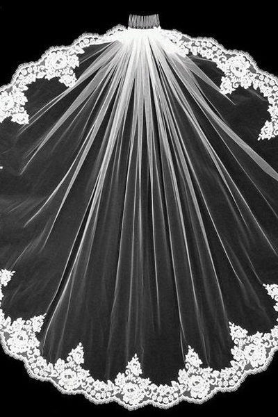 French Alencon Lace Veil