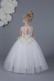 Amalee Couture Embroidered 1st Communion Flower Girl Dress in White