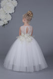 Amalee Couture Embroidered 1st Communion Flower Girl Dress in Ivory