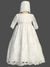 Maddy Girls Christening Dress with Lace | Blush Kids