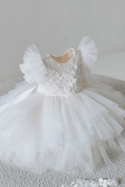 The Annalisa Girls Lace Short Christening Party Dress