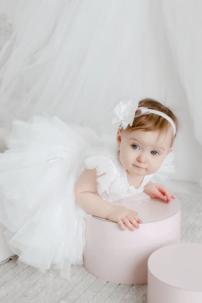 The Annalisa Girls Lace Short Christening Party Dress