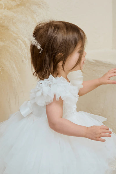 The Annalisa Girls Lace Short Christening Party Dress