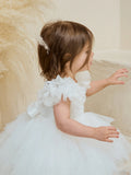 The Annalisa Girls Lace Short Christening Party Dress