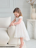 Lilienne Lace Baby Dress – Off White Hi Lo Dress for Special Occasion