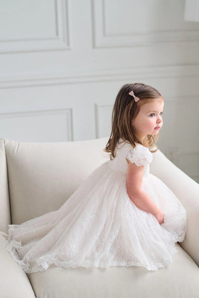 Lilienne Lace Baby Dress – Off White Hi Lo Dress for Special Occasion