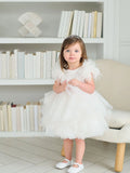 Isla Feather Baby Dress – Couture Christening & Special Occasion