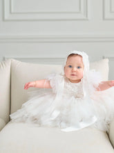 Off White Couture Lace Christening Short Dress For Girls
