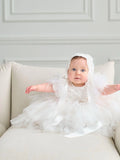 Off White Couture Lace Christening Short Dress For Girls