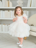Isla Feather Baby Dress – Couture Christening & Special Occasion