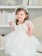 Isla Feather Baby Dress – Couture Christening & Special Occasion