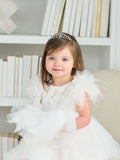 Isla Feather Baby Dress – Couture Christening & Special Occasion