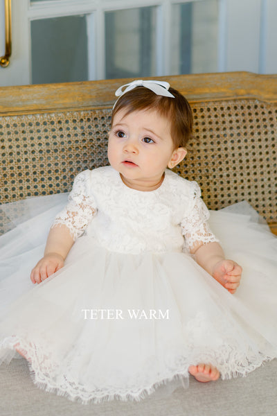 Teter Warm Couture Lace Tulle Baby Christening Baptism Dress