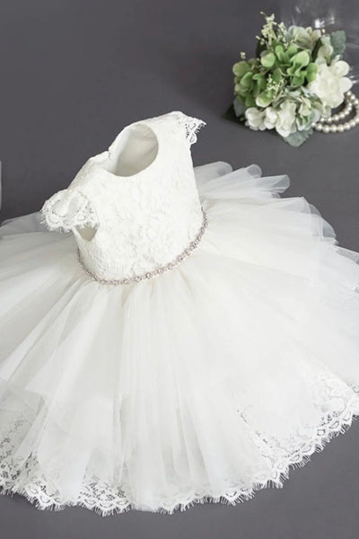 Liana Belle Baby Girl Baptism Dress – Tulle & Lace
