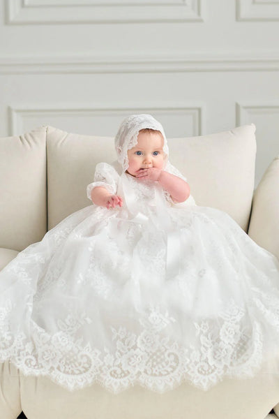 Leilani Lace Christening Gown – Baby Girl Baptism Dress