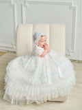 Eden Teter Warm Christening Gown with Tiered Tulle Skirt