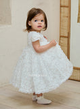 Teter Warm Couture Breathtaking 3D Floral Lace Baptism Christening Dress