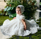 Teter Warm Couture Breathtaking 3D Floral Lace Baptism Christening Dress