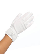 Girls White Communion Gloves Pearl Cuff Elegant