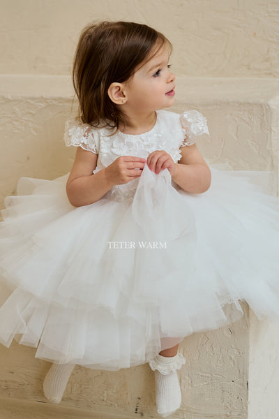 Teter Warm Couture Baptism Christening Special Occasion Lace Tulle Dress