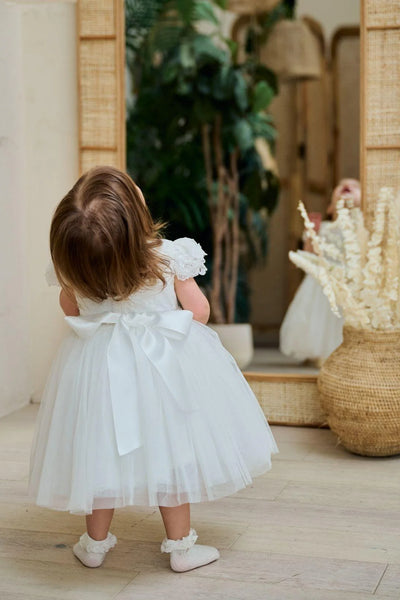 Isla White Lace Baby Dress – Baptism & Special Occasion