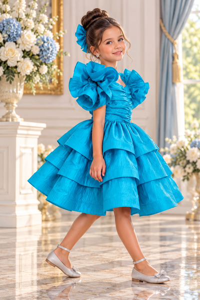 Girls Pink Taffeta Pageant Dress | Signature Designer