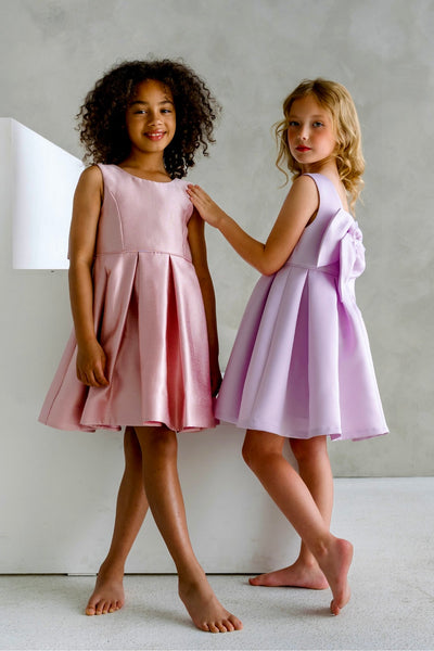 Maribel Teter Warm Girls Blush Pink Bow Party Dress