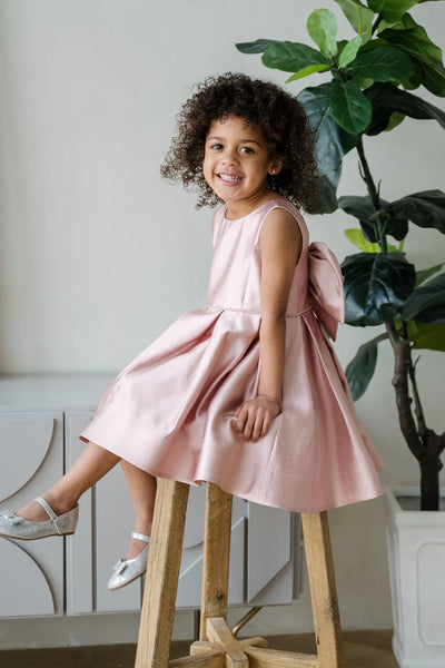 Maribel Teter Warm Girls Blush Pink Bow Party Dress