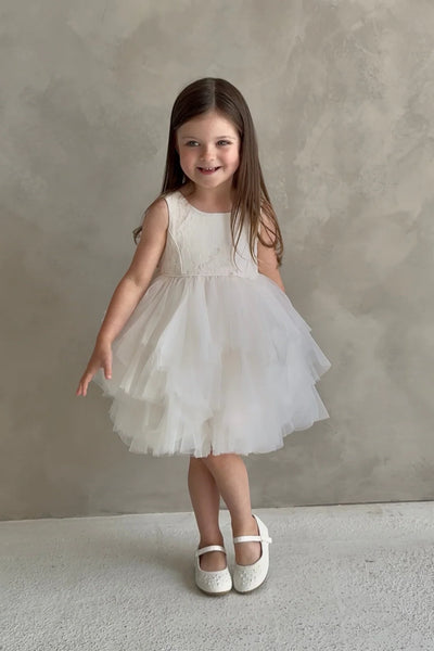 Annelise Rose Pale Pink Lace & Tulle Baby Dress
