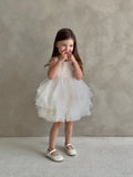 Annelise Rose Pale Pink Lace & Tulle Baby Dress