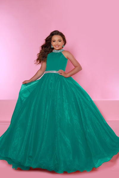 Sugar Kayne Girls Pageant Dress with Rhinestone Trim