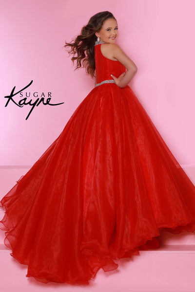 Sugar Kayne Girls Pageant Dress with Rhinestone Trim