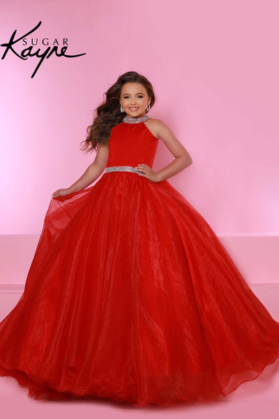Sugar Kayne Girls Pageant Dress with Rhinestone Trim