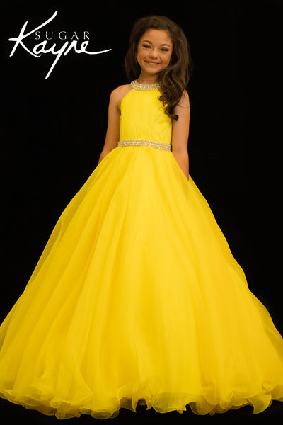Sugar Kayne Girls Pageant Dress with Rhinestone Trim
