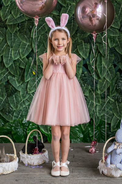 Lovely Kids Dress With Pearl Bodice