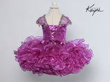 Sugar Kayne Girls Amazing Winner Organza Ruffled Cupcake Pageant Dress