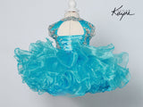 Sugar Kayne Little Girls Organza Beaded Cupcake Pageant Party Dress