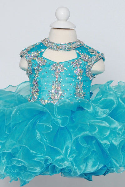 Sugar Kayne Little Girls Organza Beaded Cupcake Pageant Party Dress