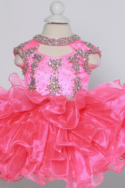 Sugar Kayne Little Girls Organza Beaded Cupcake Pageant Party Dress