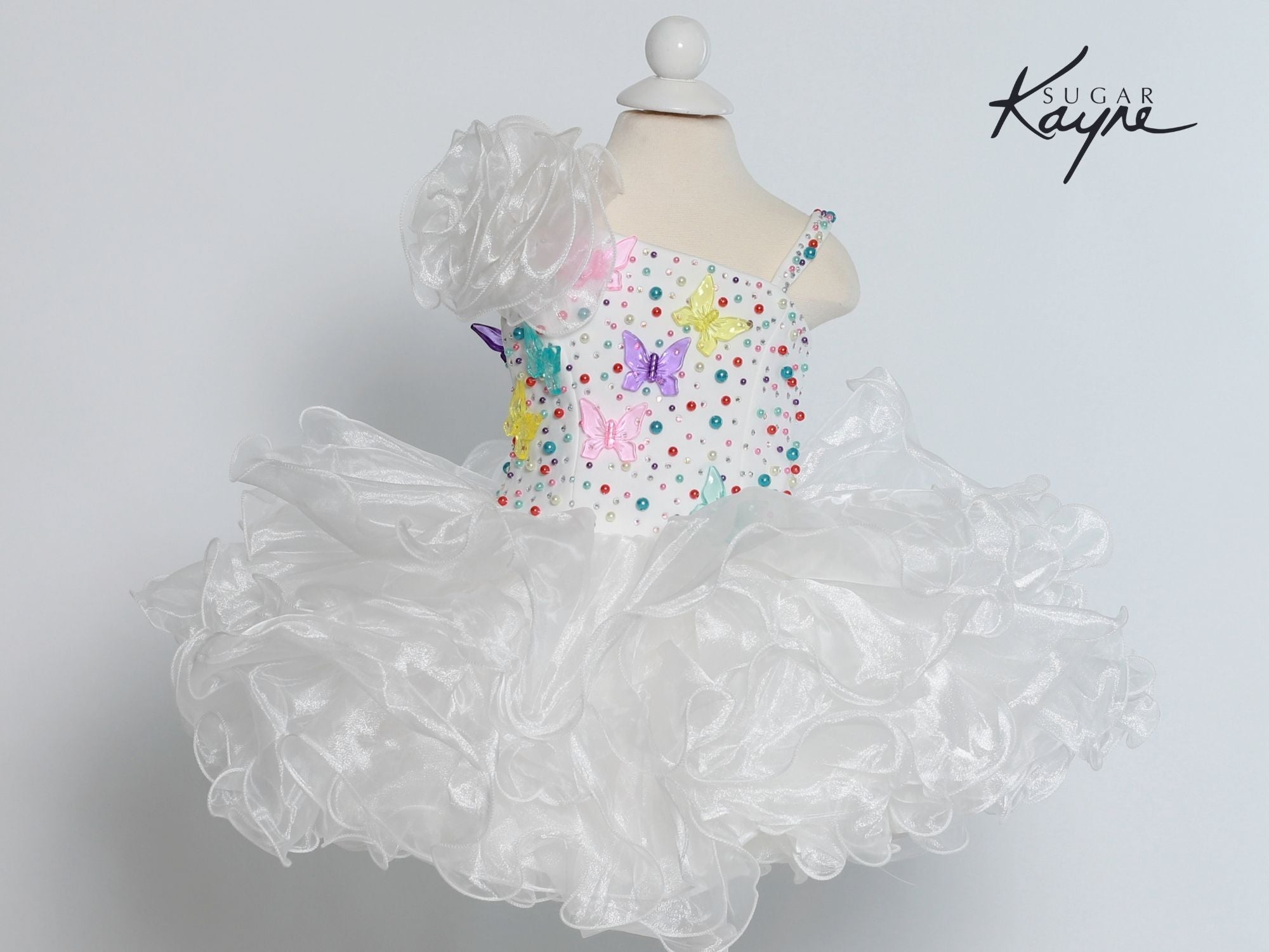 Sugar Kayne FashionistaPageant Party Cupcake Ruffled One Shoulder Dress