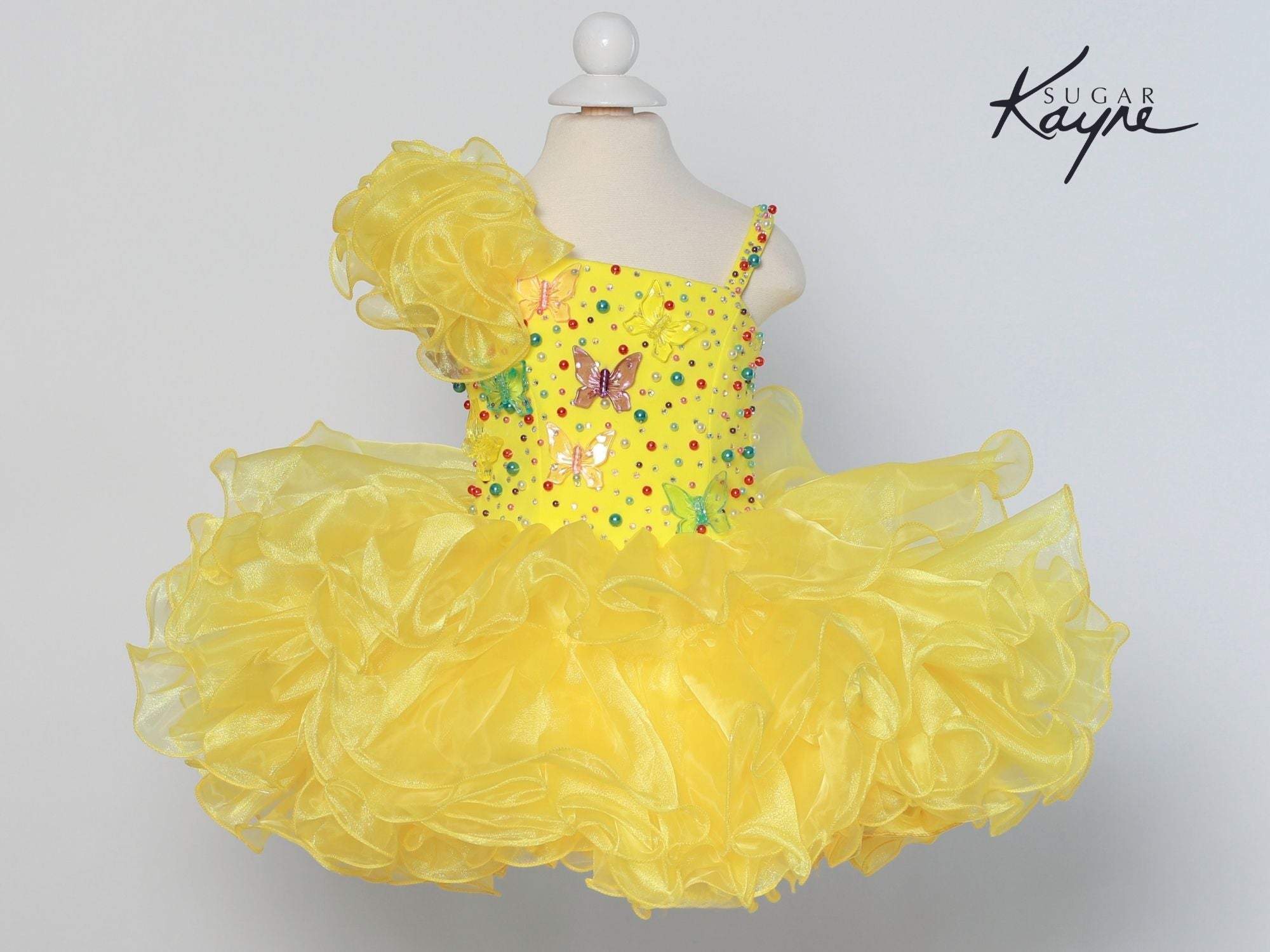 Sugar Kayne FashionistaPageant Party Cupcake Ruffled One Shoulder Dress