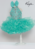 Sugar Kayne Pageant Cupcake Ruffled Crystal Embellished Girls Dress