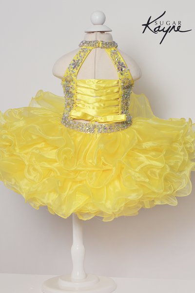 Sugar Kayne Pageant Cupcake Ruffled Crystal Embellished Girls Dress