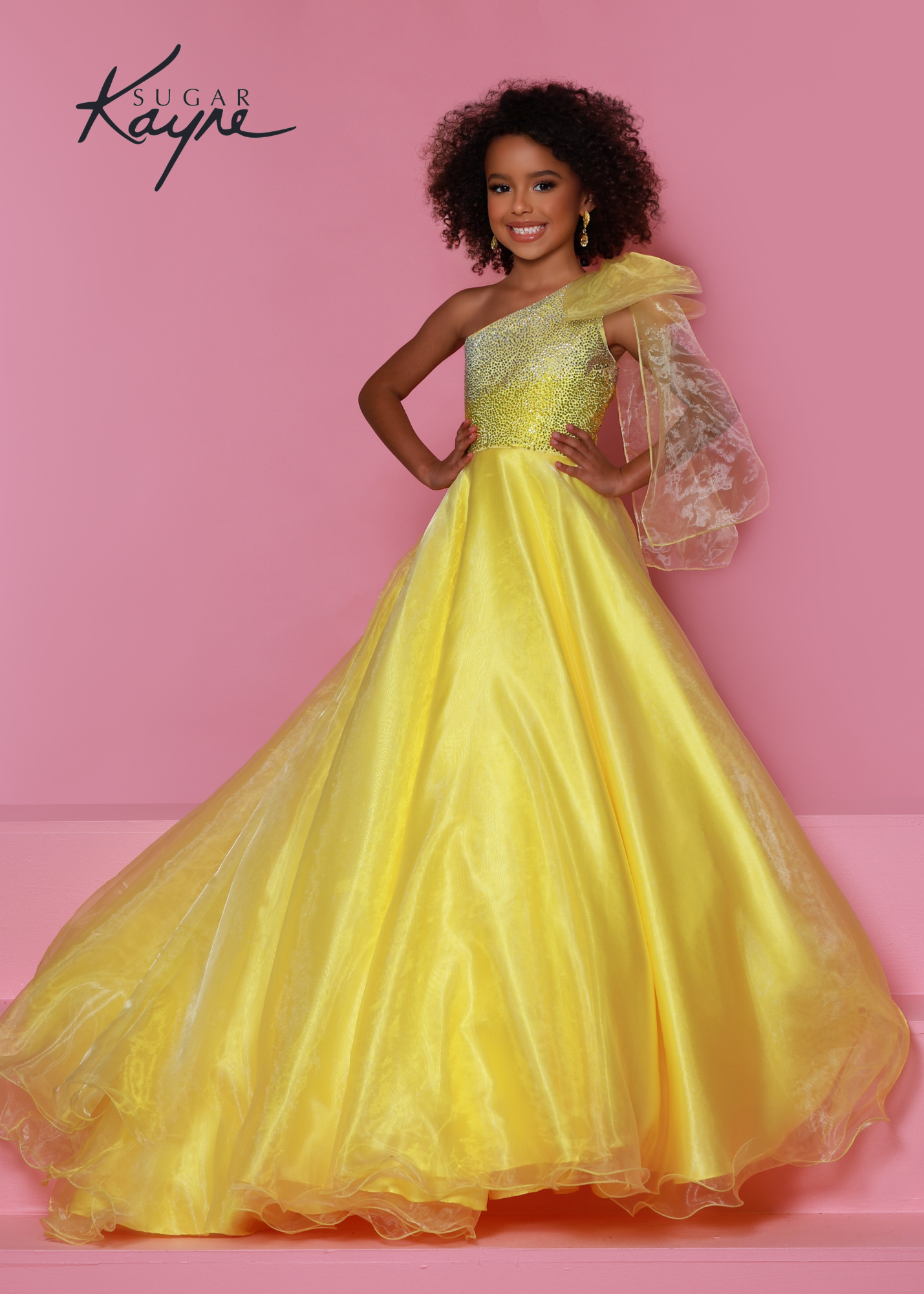 Sugar Kayne By Johnathan Kayne Elegant One Shoulder Girls Pageant Ballgown