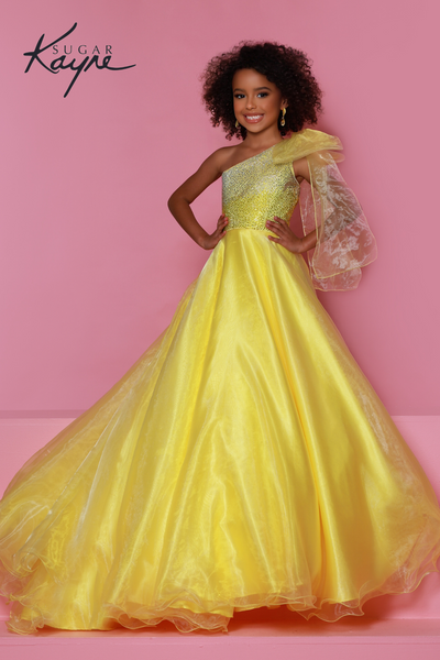 Sugar Kayne By Johnathan Kayne Elegant One Shoulder Girls Pageant Ballgown