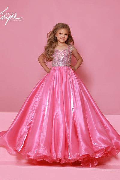 Sugar Kayne Girls Pageant Dress C400 – Bubblegum , Cherry & White